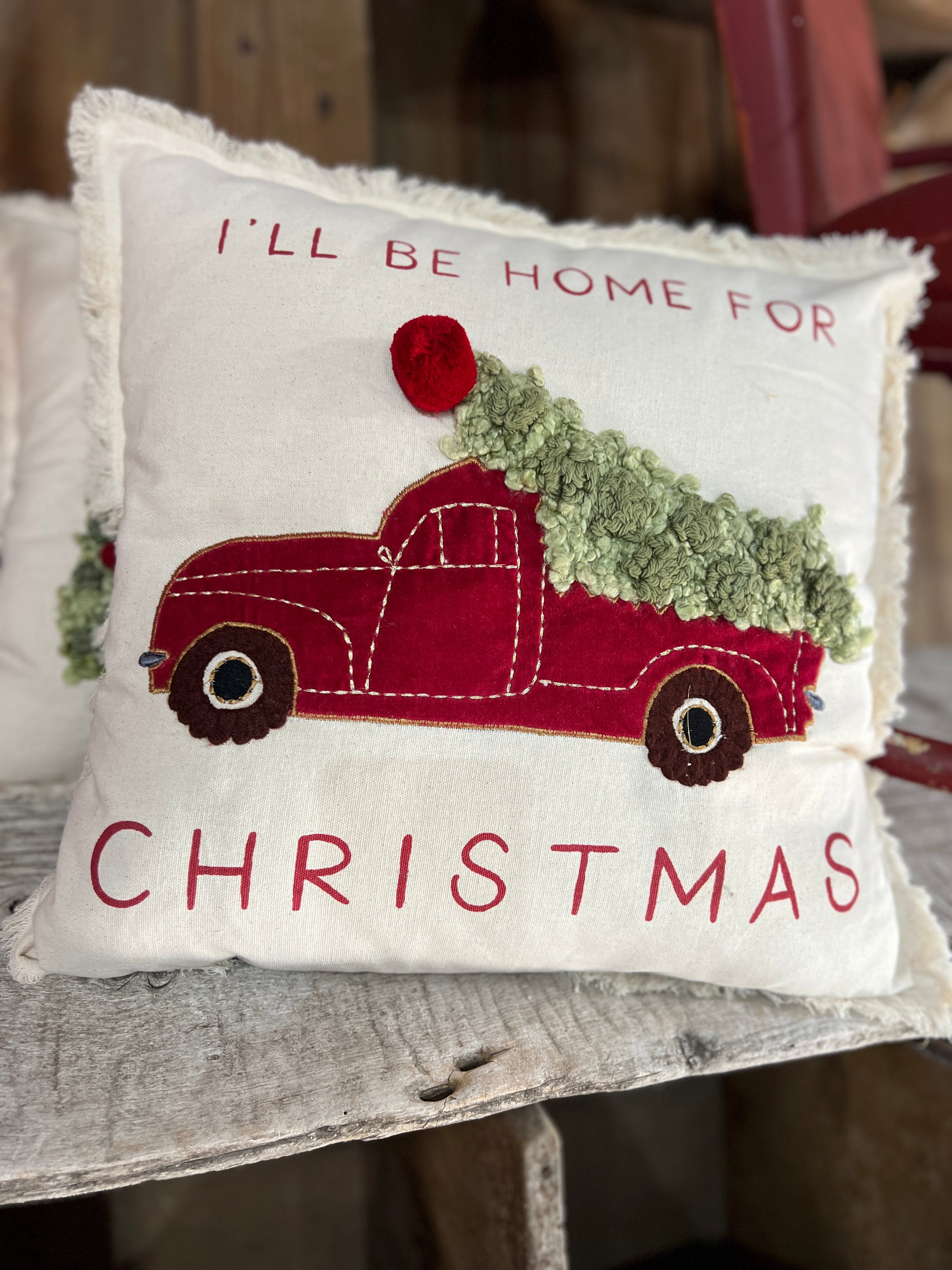 Christmas truck sale pillow